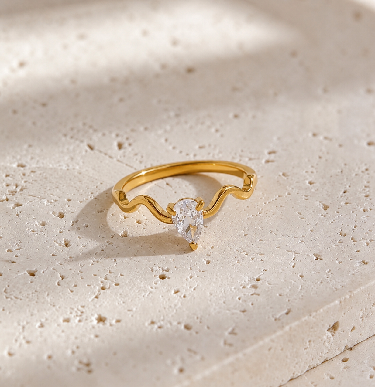 Wavy Stainless Steel Ring