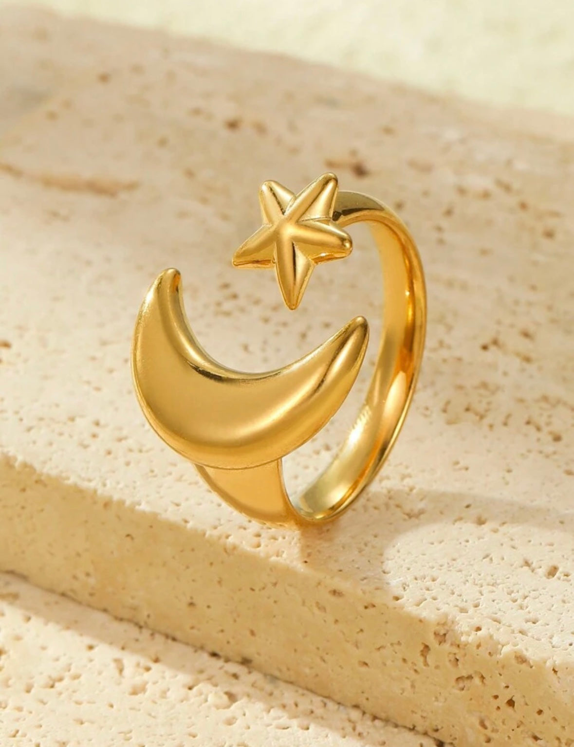 Moon Star Stainless Steel Ring