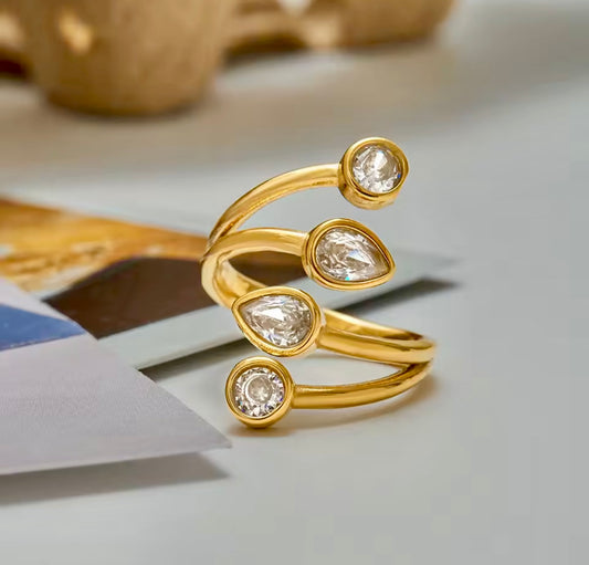 Frances Drop Stainless Steel Ring