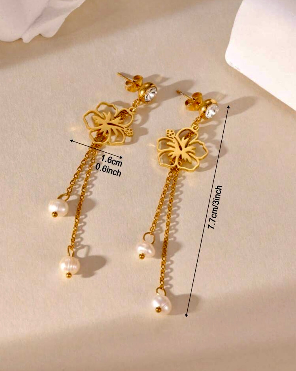 Amapola Long Style Stainless Steel Earrings