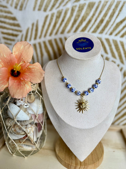 Blue Sunrise Stainless Steel Necklace