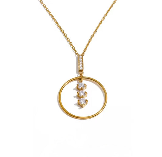 Golden Circle Stainless Steel Necklace