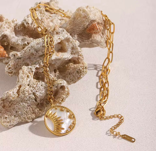 Glowing Sun Stainless Steel Necklace