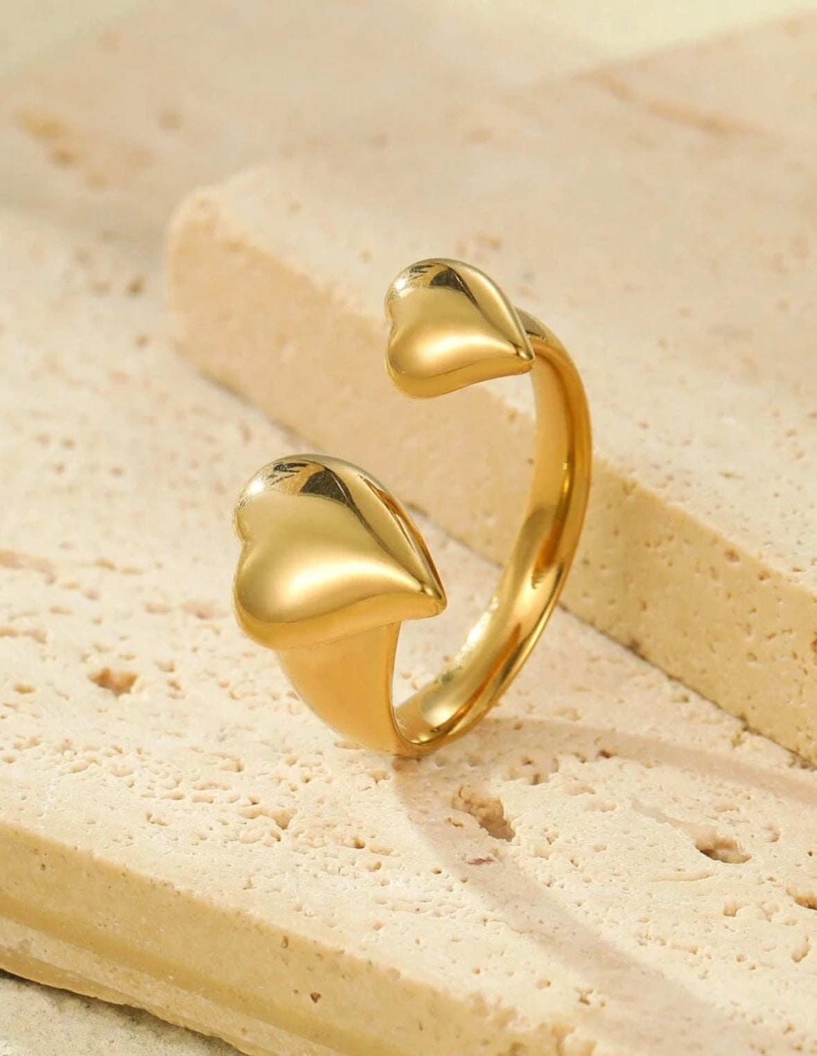 Double Heart Stainless Steel Ring