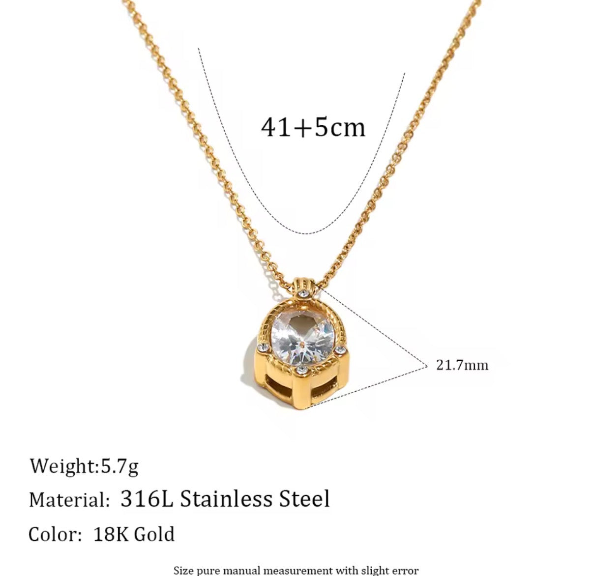 Oval Retro Stainless Steel Necklace