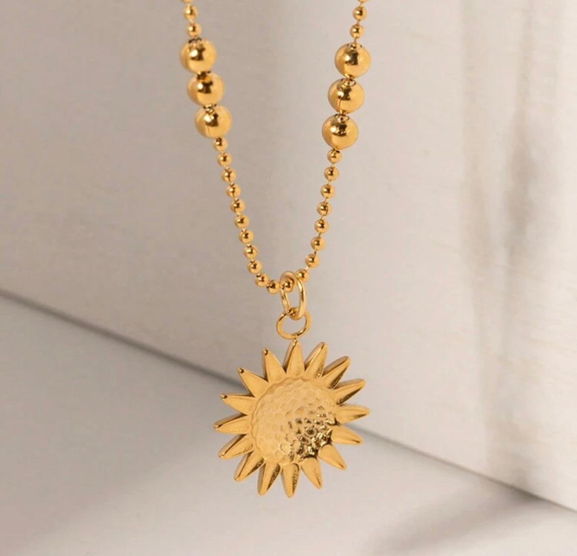 Sunflower Stainless Steel Necklace