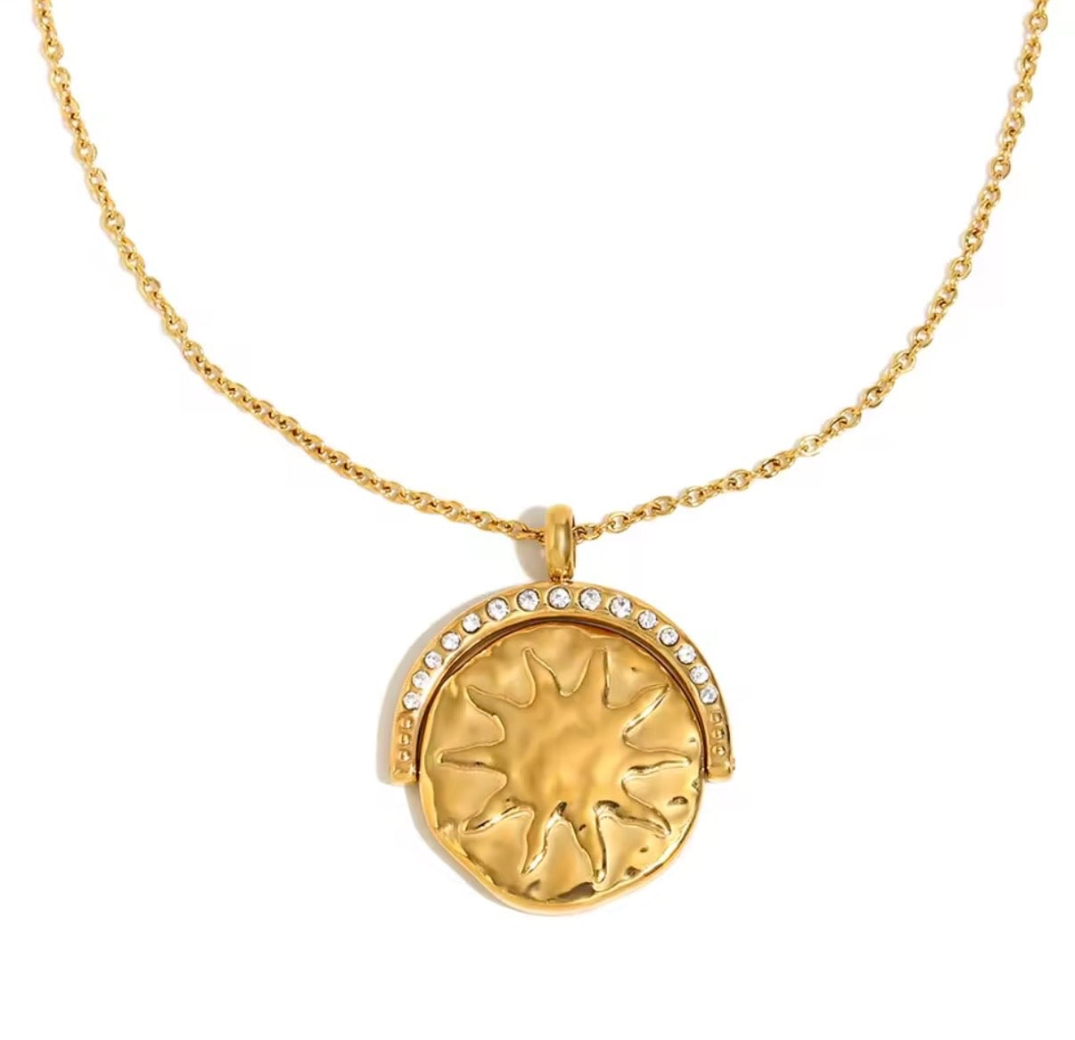 Sun Radiance Stainless Steel Necklace