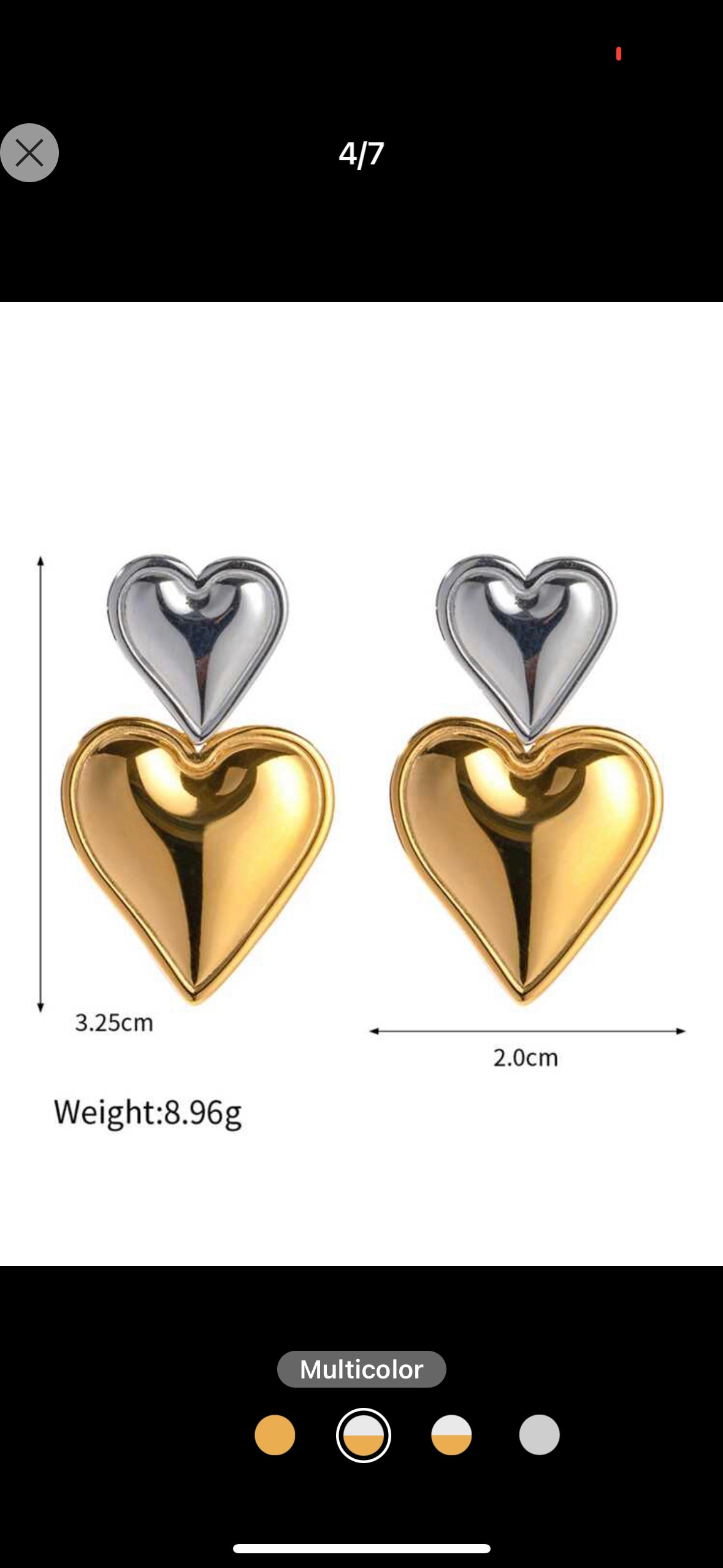 Double Heart Stainless Steel Earrings