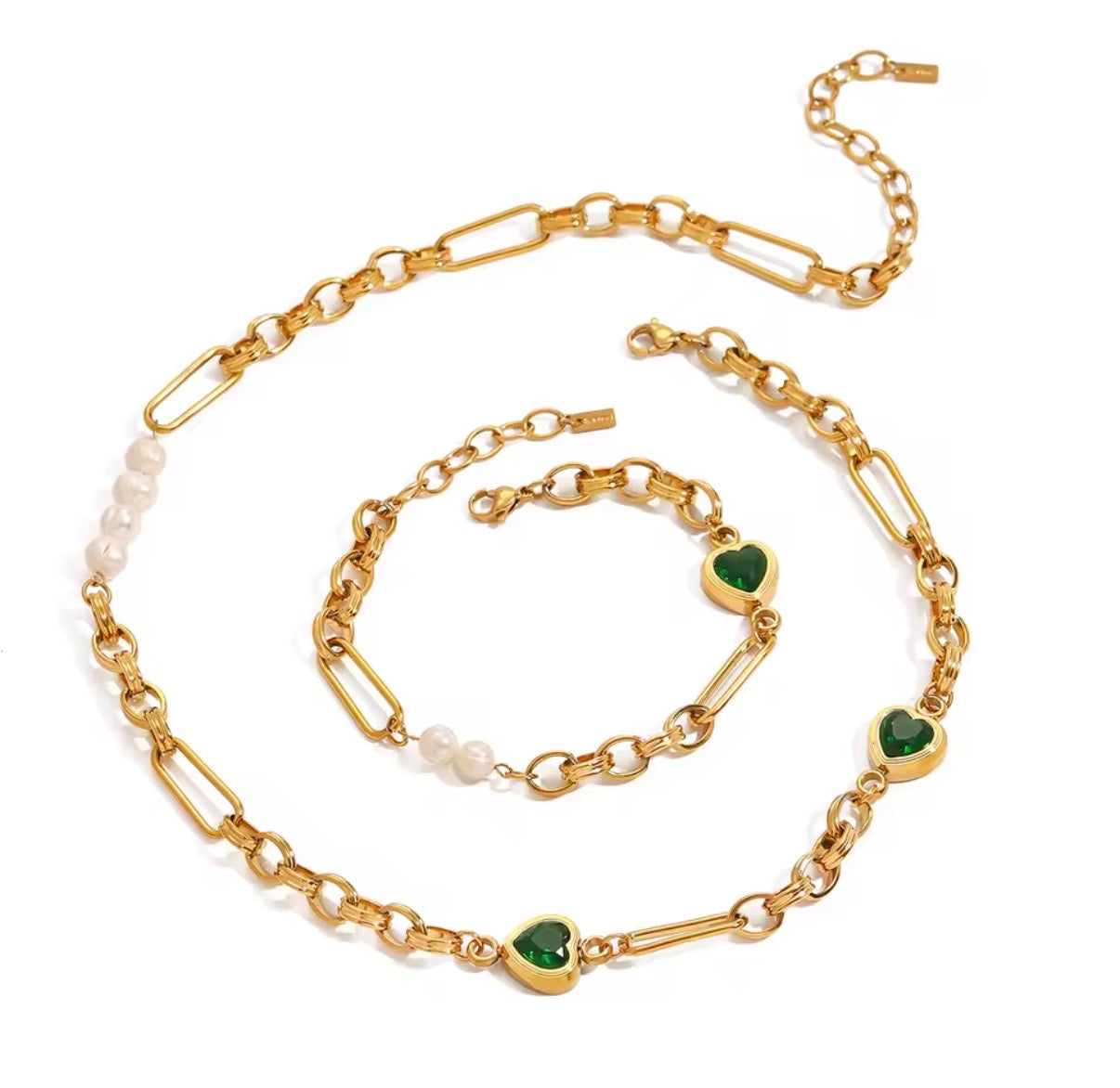 Radiant Stainless Steel Necklace Set