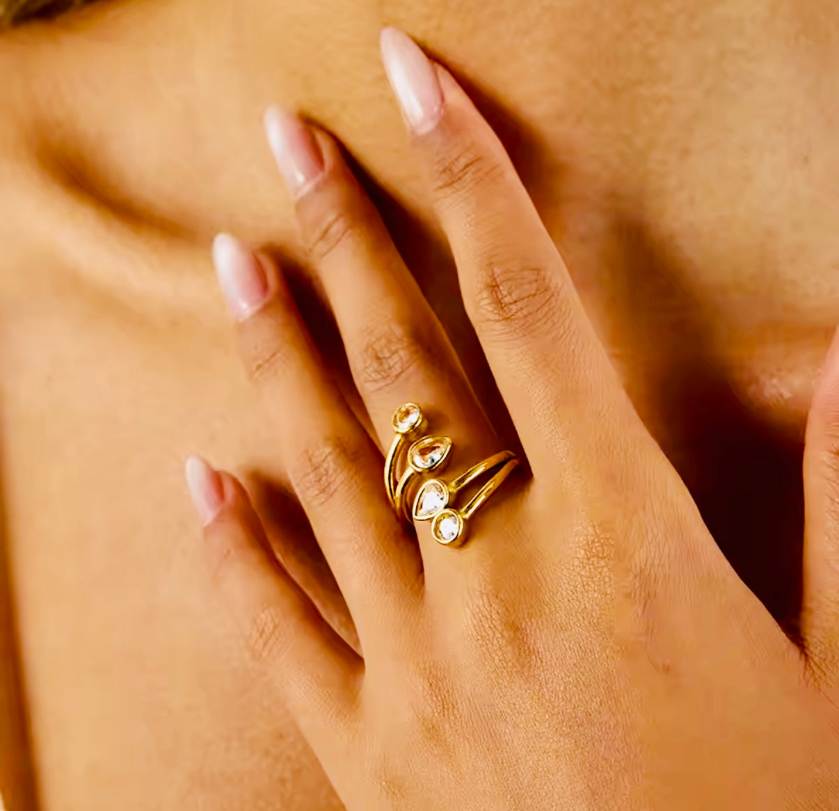 Frances Drop Stainless Steel Ring