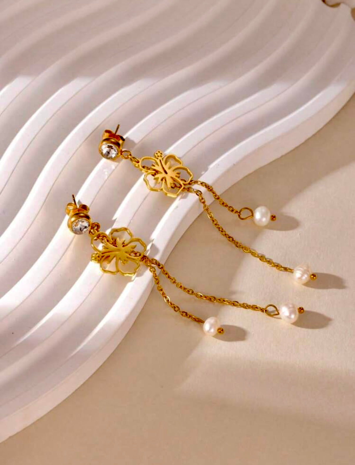 Amapola Long Style Stainless Steel Earrings