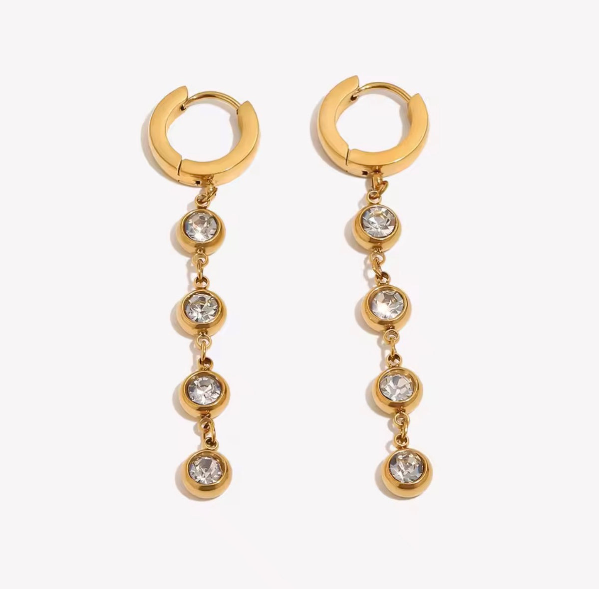 Crystal Tassel Stainless Steel Earrings