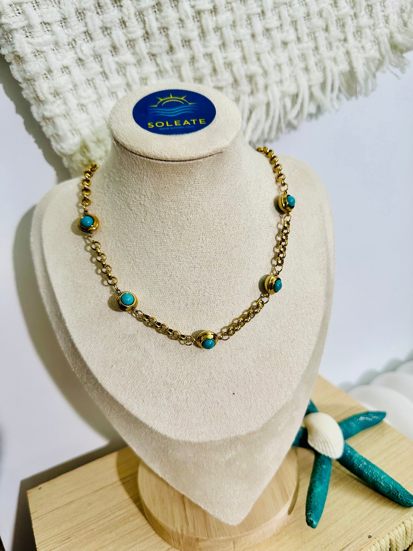 Turquoise Stainless Steel Necklace