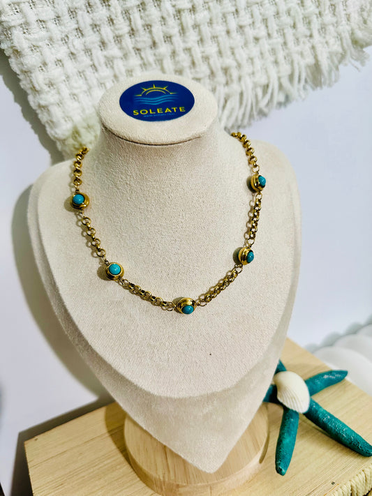 Turquoise Stainless Steel Necklace