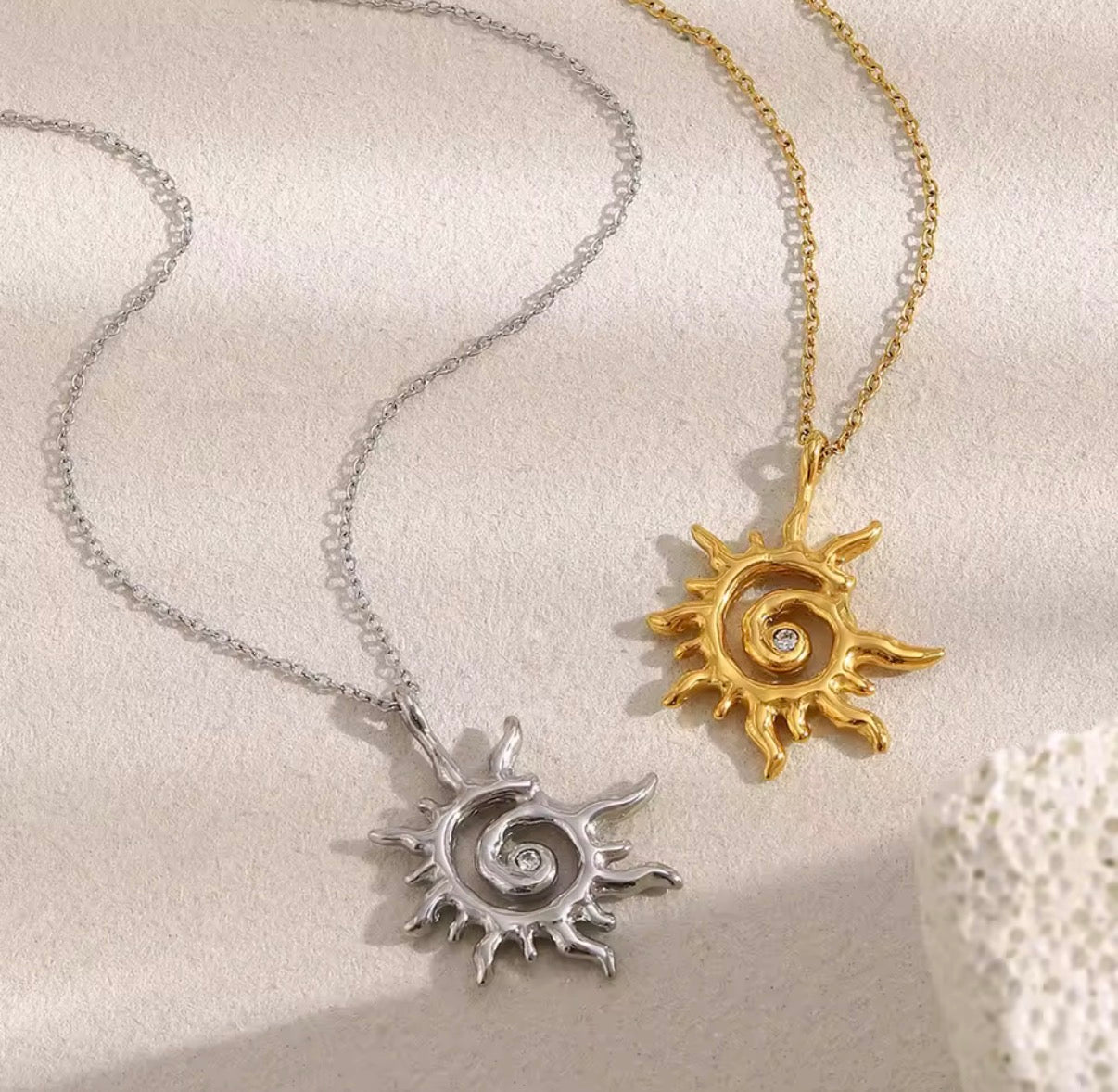 Golden Sun Stainless Steel Necklace