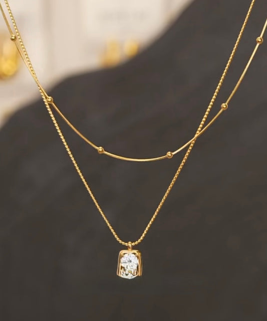 Tyra Double Stainless Steel Necklace