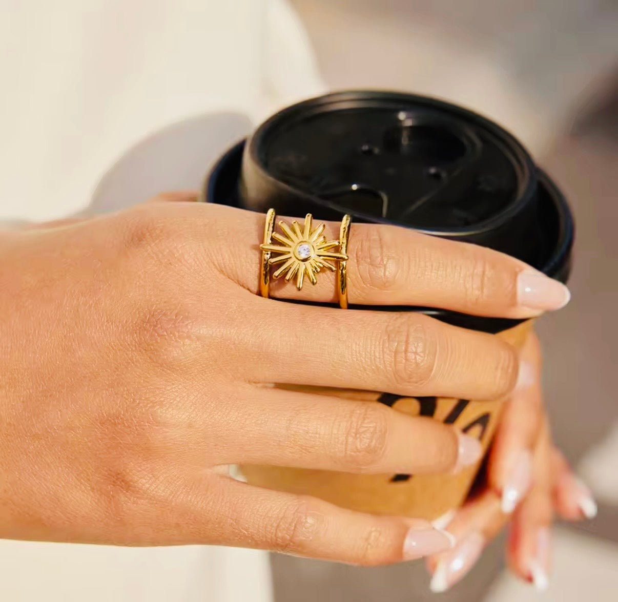 Solar Glow Stainless Steel Ring