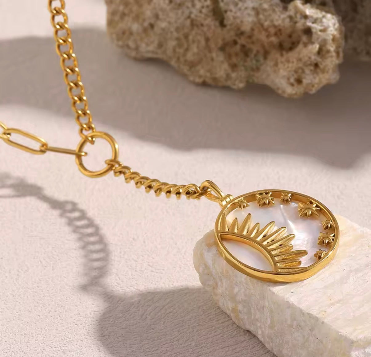 Glowing Sun Stainless Steel Necklace