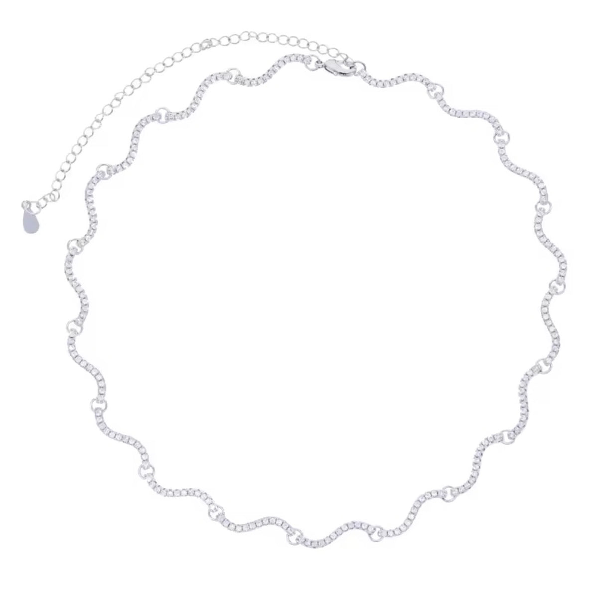 Shimmer Crystal Wave Necklace