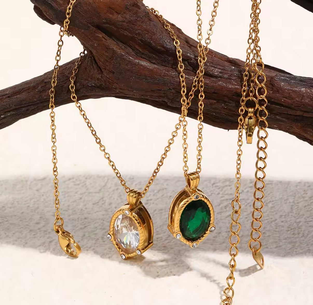 Oval Retro Stainless Steel Necklace