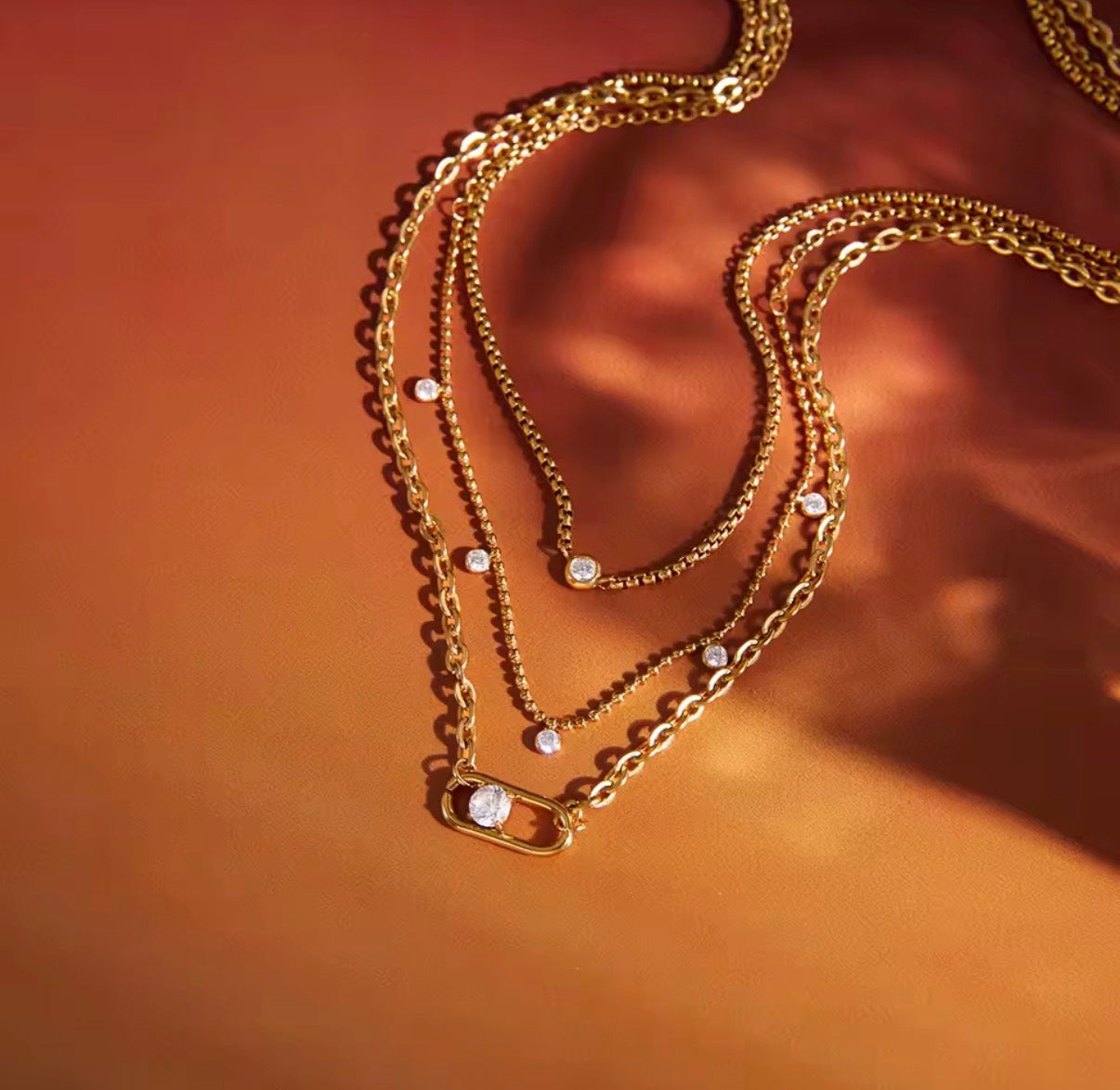 Trinity Glow Stainless Steel Necklace
