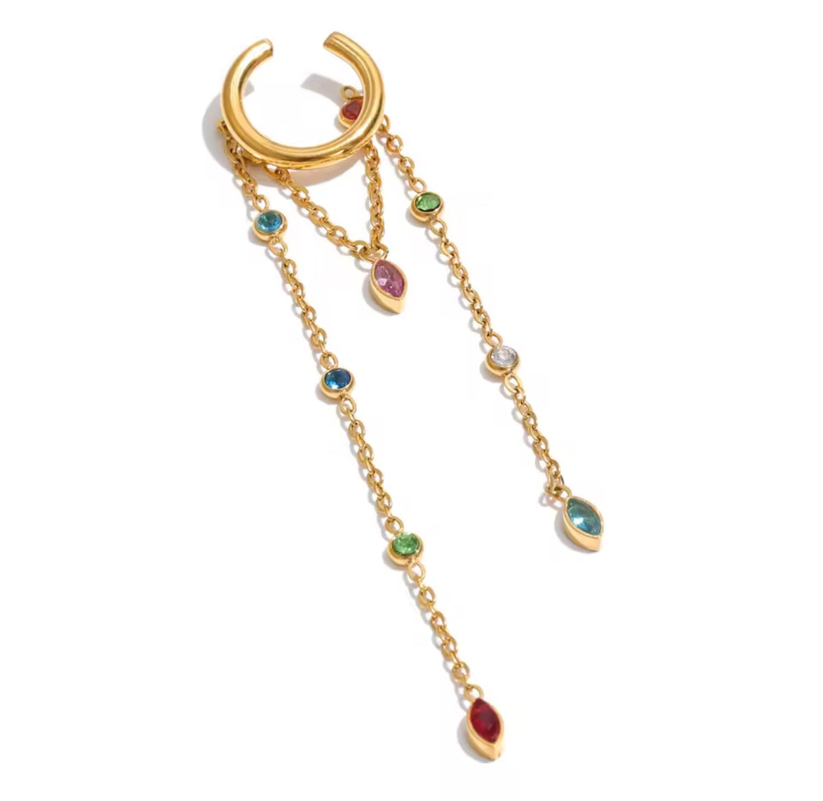 Crystal Tassel Ear Cuff