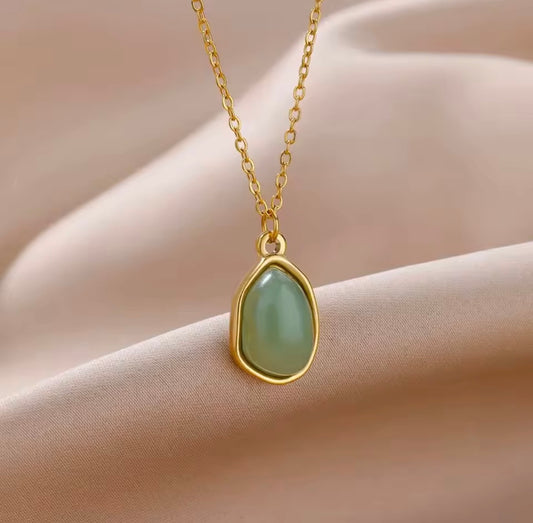 Jade Stainless Steel Necklace