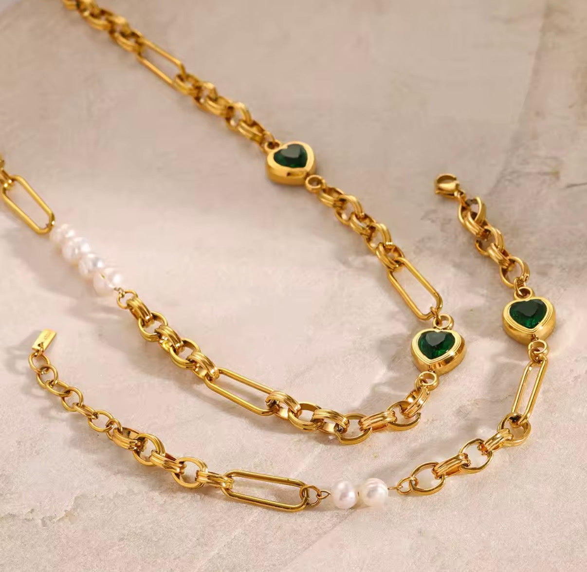 Radiant Stainless Steel Necklace Set