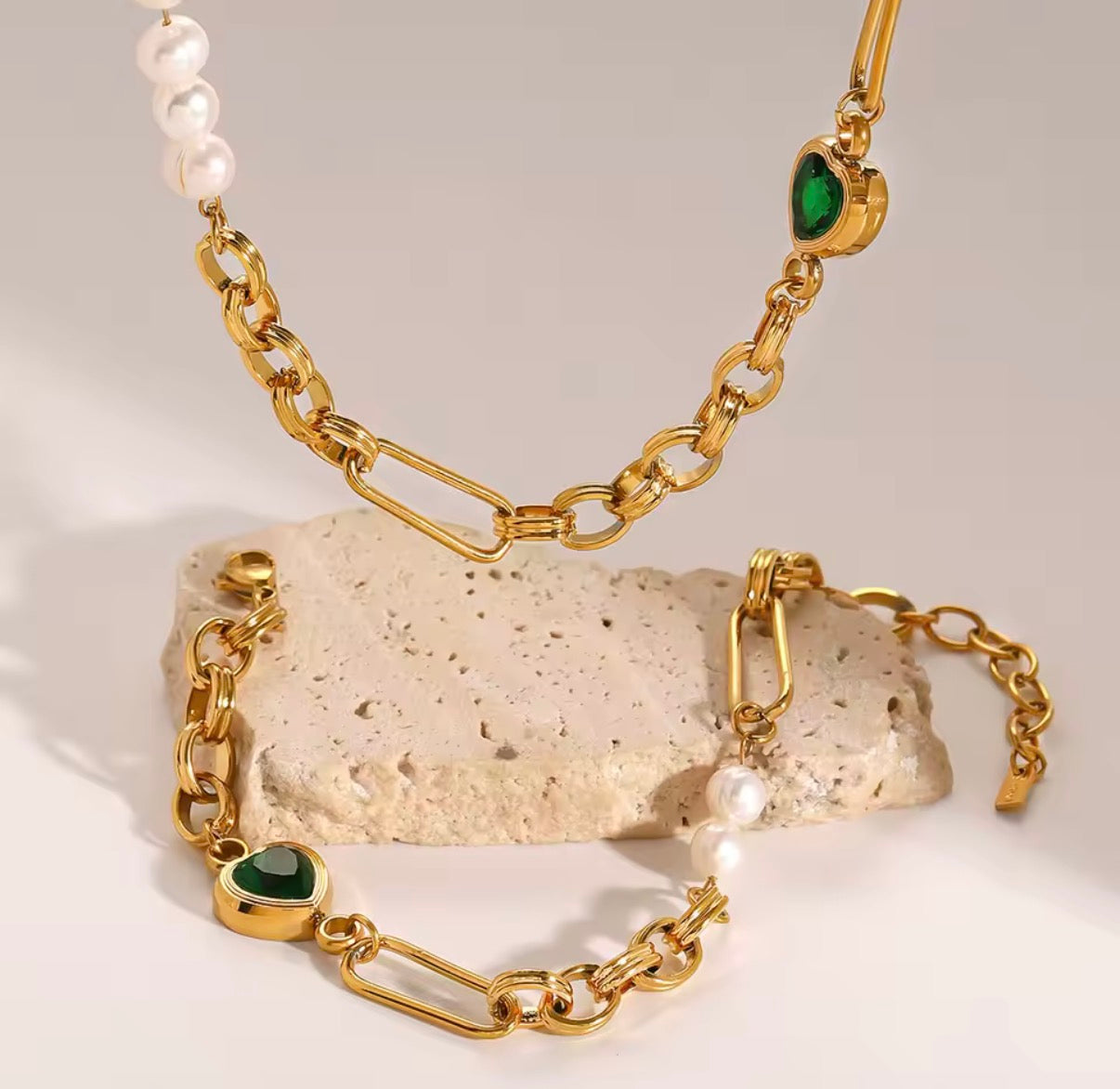 Radiant Stainless Steel Necklace Set