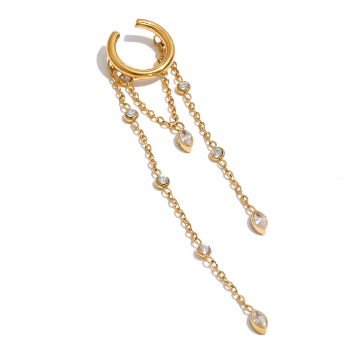 Crystal Tassel Ear Cuff