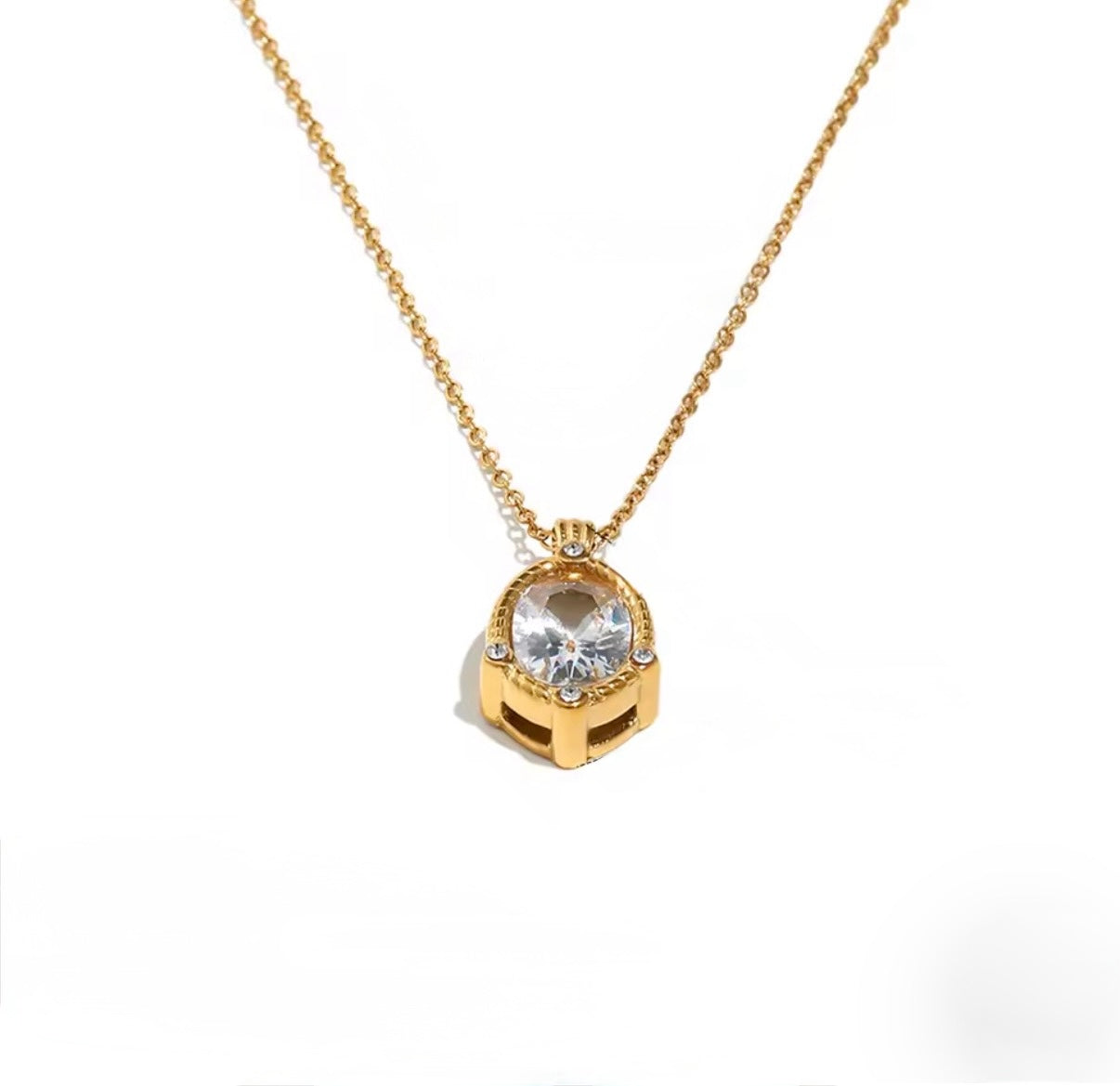 Oval Retro Stainless Steel Necklace