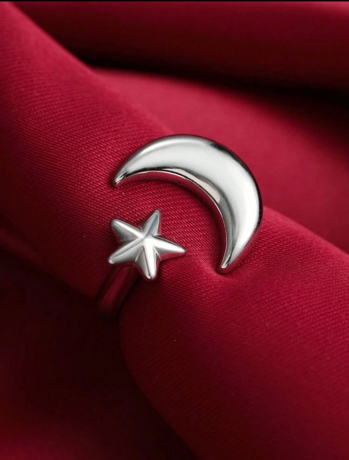 Moon Star Stainless Steel Ring