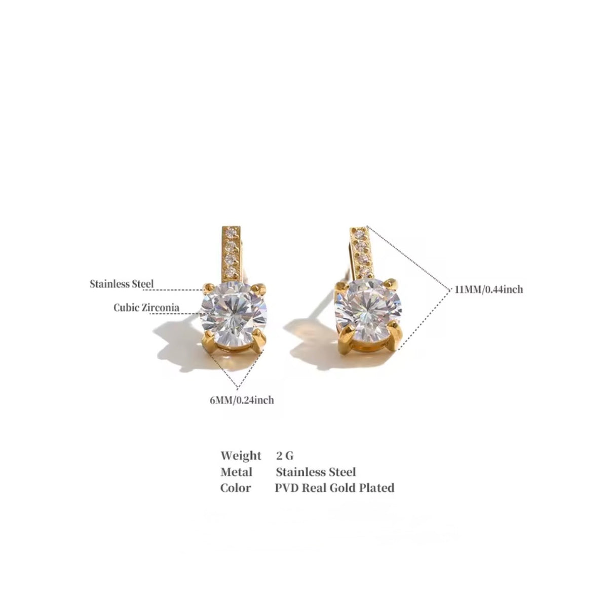 Megan Stainless Steel Studs Earrings