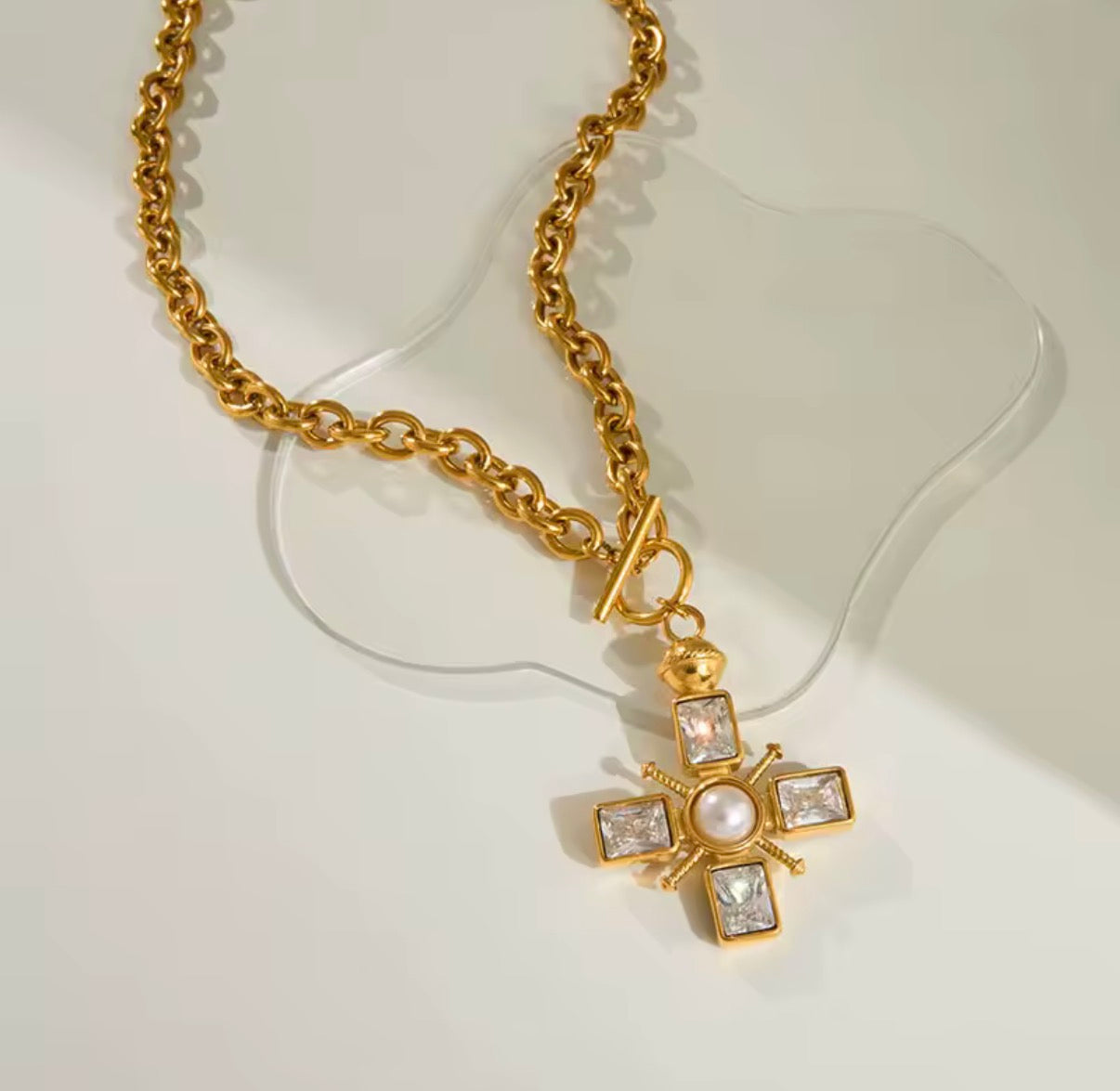 Shine Cross Stainless Steel Necklace