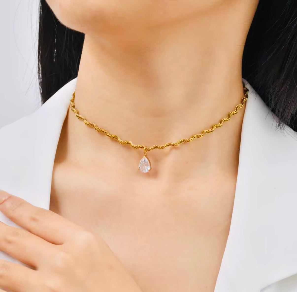 Wave Choker Stainless Steel Necklace