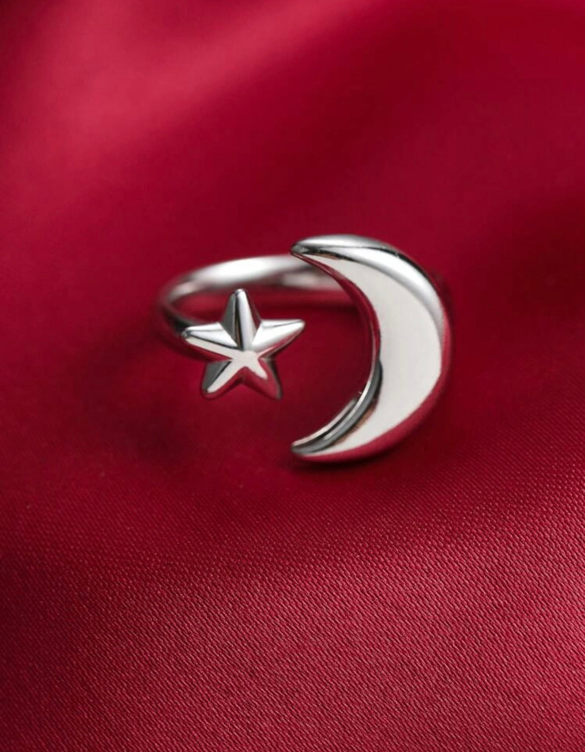 Moon Star Stainless Steel Ring