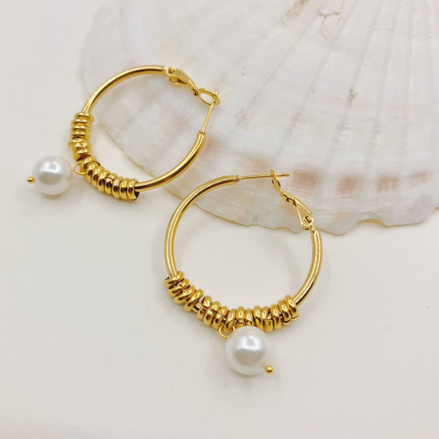 Gold Hoops Stainless Steel Earrings